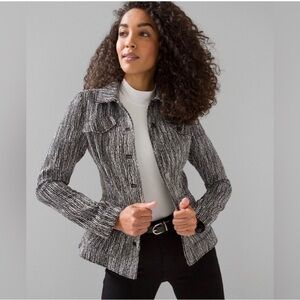 White House Black Market Tweed Blazer slight peplum size L